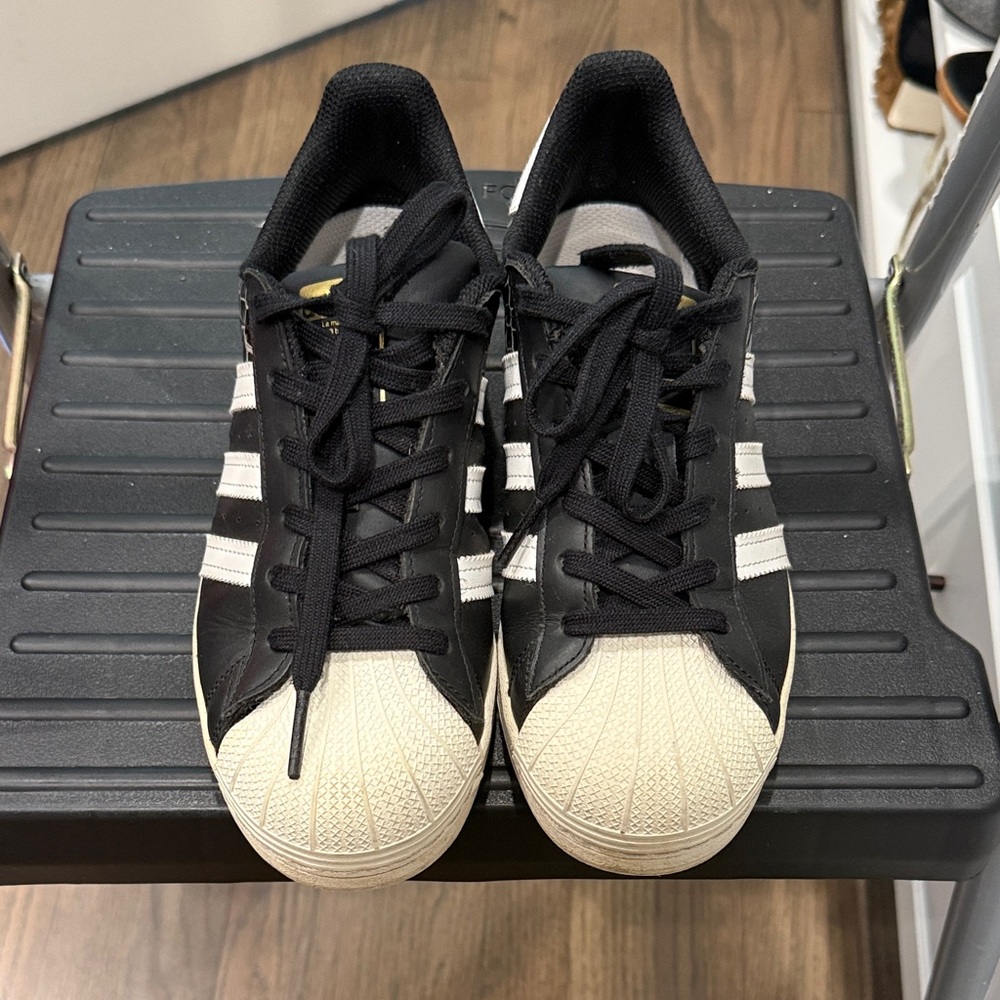 adidas Black and Cream Low-Top Sneakers